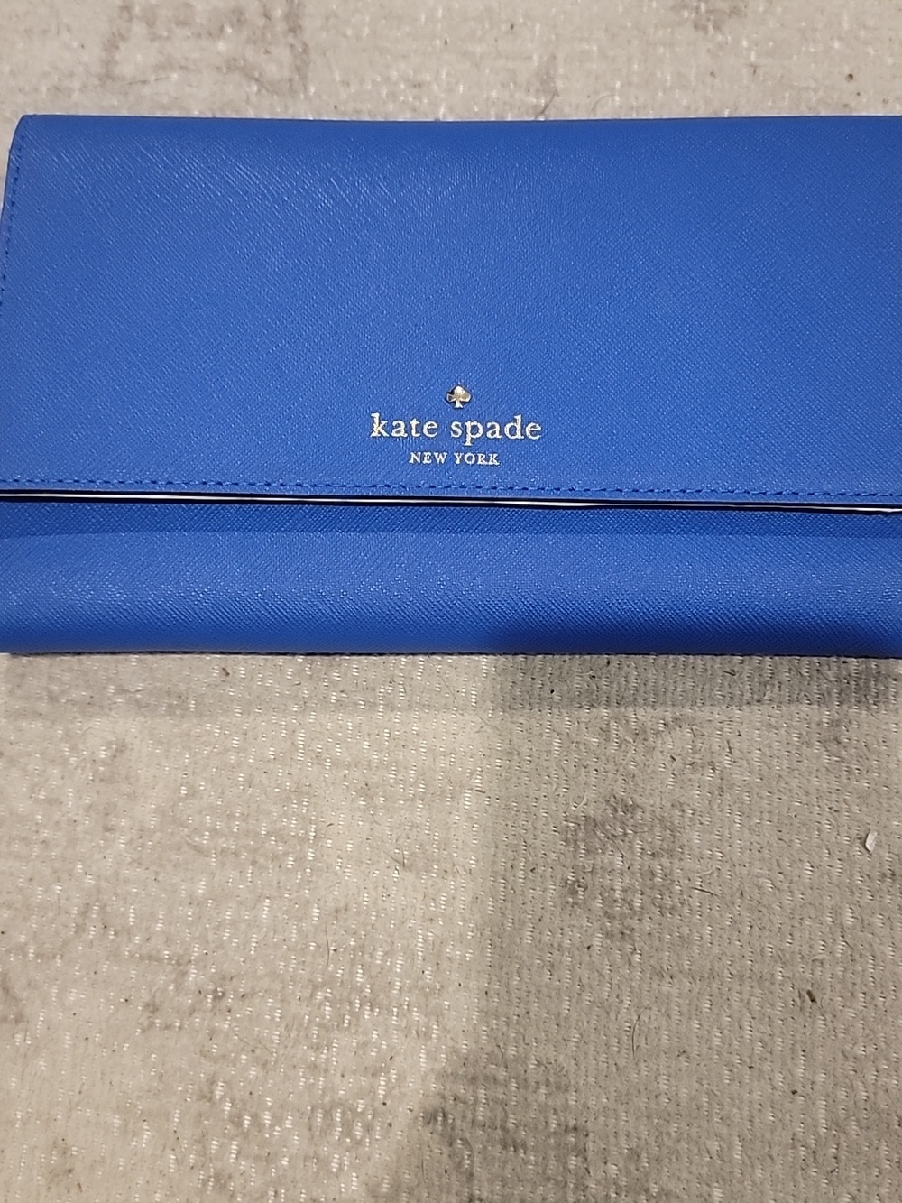 kate spade New York Trifold Cobalt Blue Saffiano Continental Wallet - Picture 3 of 10